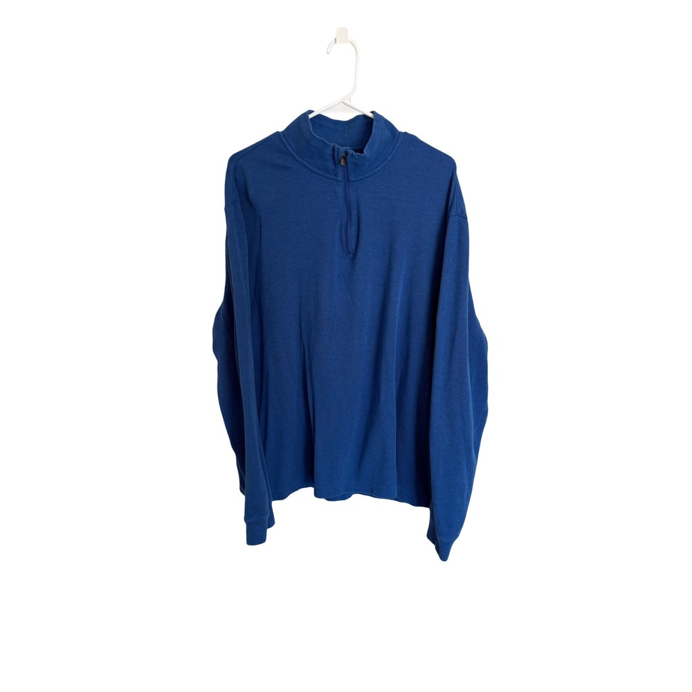 Joseph Abboud Indigo Blue Mens XL Quarter Zip Pullover Sweater Modern Fit